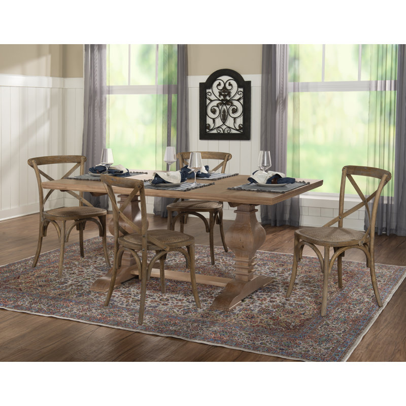 Laurel Foundry Modern Farmhouse Strickler 67" Pine Solid Wood Trestle